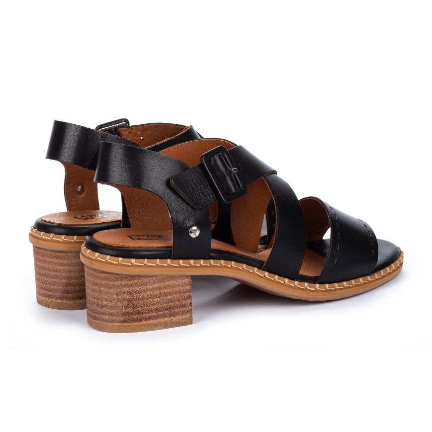 Women's Pikolinos BLANES Heels Sandals Black | NZ G8072A5